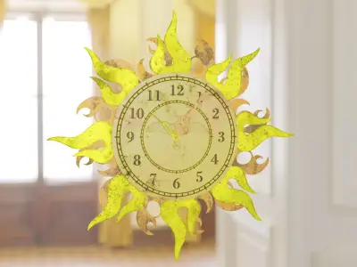 Wall Clock- Sun 3D model