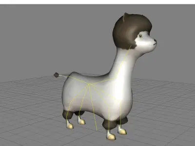 Lowpoly Animal Cartoon - Llama Low-poly 3D model