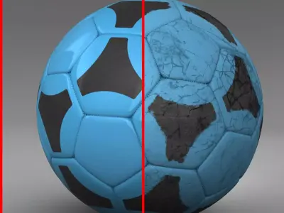 Soccerball blue black Low-poly 3D model