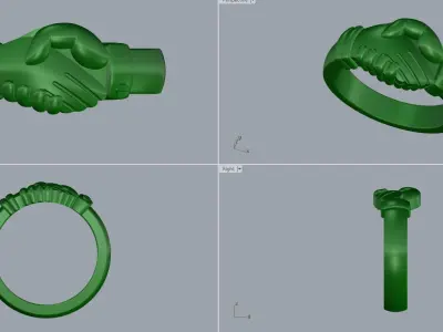Hand Shake Promise Ring  Amrit Maity Free 3D print model
