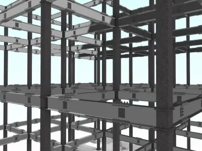 Steel-frame building 2 3D model