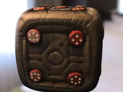 Dice Seat plush Low-poly 3D model