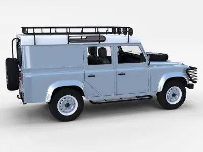 Land Rover Defender 110 Utility Station Wagon w interior rev 3D model