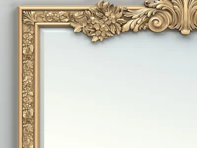 Rectangle mirror frame 017 3D model