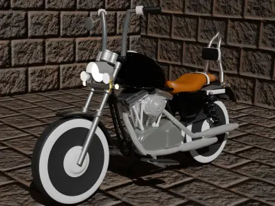 Harley Davidson Lowpoly Model 3D model