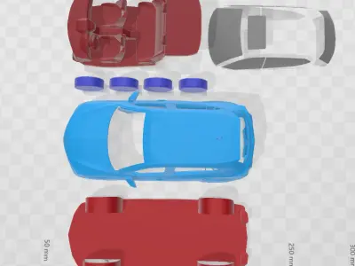 Acura CDX 2016 - Separate Parts STL Model 3D print model
