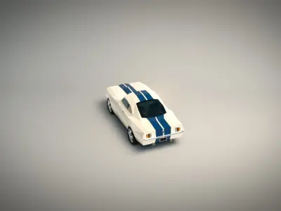 Low Poly Muscle Car 02 Low-poly 3D model