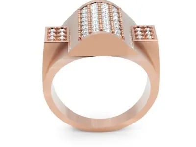 Bold Diamond Mens Ring Luxury Gentleman Accessory  3D print model