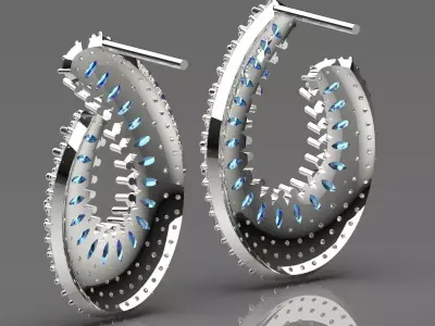 luxury jewelry earring je0107 3D print model