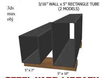 3 16in Wall x5in Rectangle Tube 3D model
