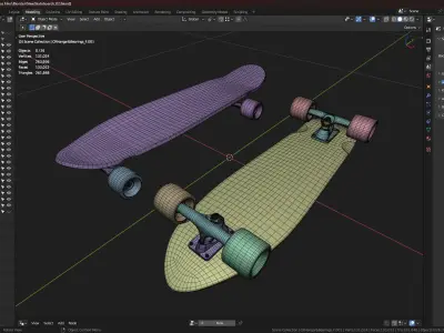 Cruiser Skateboard - Mandalorian Theme Low-poly 3D model