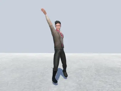 Figure skate Avatar male Low-poly 3D model