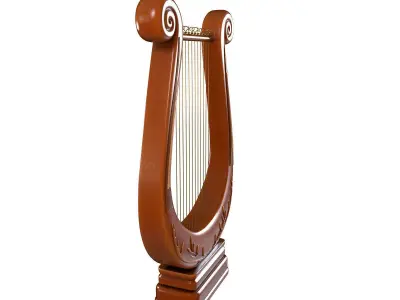Wooden Lyre 3D model