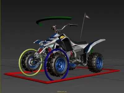 Dirt Bike textured and rigged 3ds Max Low-poly 3D model
