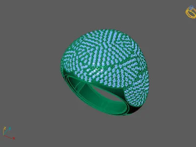 STL 3DM Print Ready Women Diamond Ring Lightweight Printable  3D print model 81