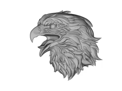 Eagle Head 3D Model for Jewelry Pendant Design 3D print model