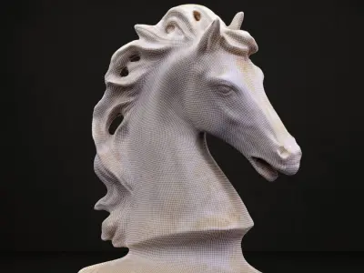 Classical horse head sculpture 3D print model