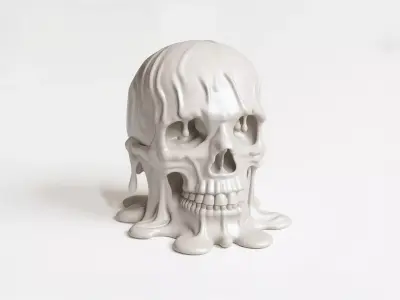 Melting Skull 3D Printable 3D print model