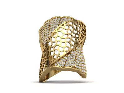 STL 3DM Women Ring Womens Ring Diamonds With Stone Model DP1606 3D print model