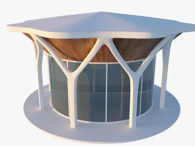 Parametric cylindir building 3D model