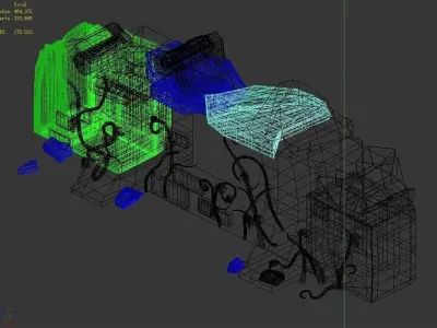 Game Cartoon - City - City Wall 09 3D model