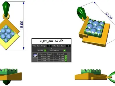 Pendant Earrings combo - 330 3D print model