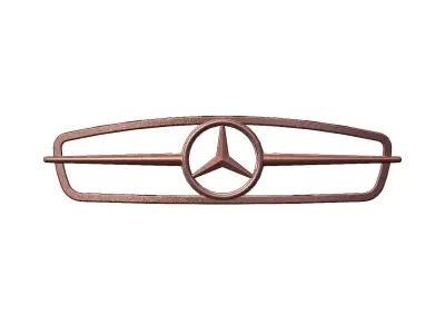 Open Mercedes 300SL front grille gullwing relief 3D print model