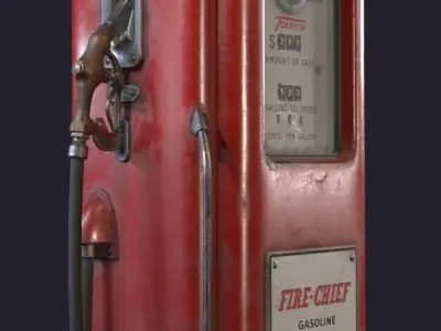 Old Gas Pump Low-poly 3D model