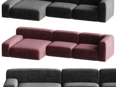 sofa blue 3D model