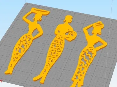 African Women wall art 2 3D print model