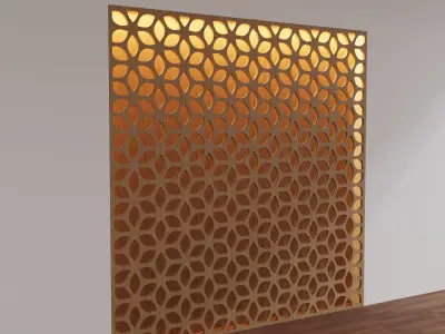 Decorative Wooden Wall Model 12 Low-poly 3D model