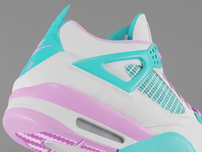 Jordan 4 Miami Vice Shoe Low-poly 3D model