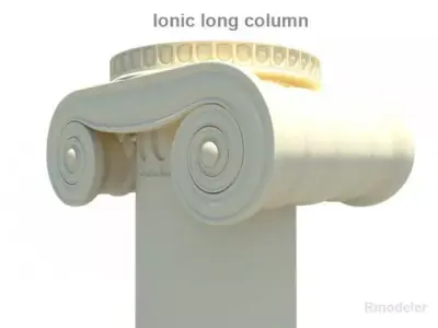 Greek ionic long column 3D model