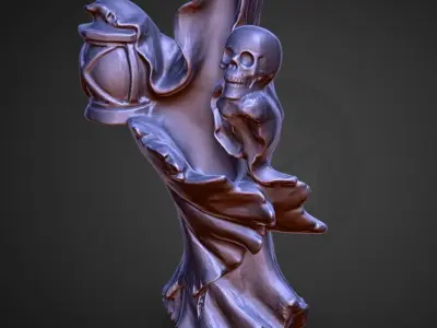 halloween decoration dementor holding skull 3D print model