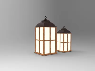 lantern R two lanterns 3D model