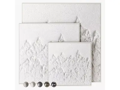 3D White Abstract Painting 3D model