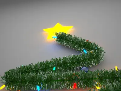 Christmas Tree on the Wall 3D model