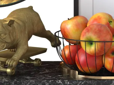 Skating Dog and the BoConcept decor set 3D model