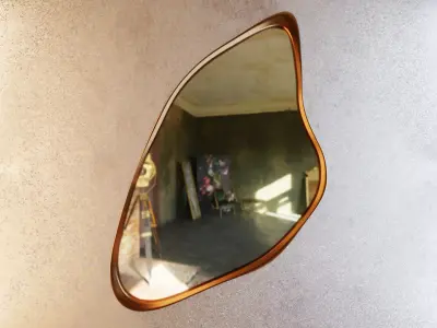 Organic Bronze Zen Mirror 3D model