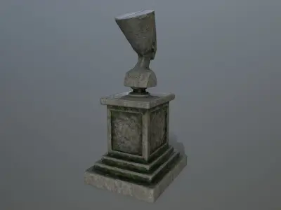 Nefertiti statue of egyptian king Low-poly 3D model