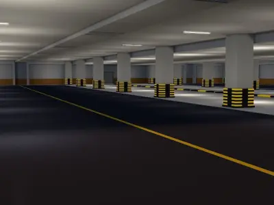 Parking Underground Low Poly  Low-poly 3D model