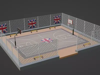  Basketball Stadium - England Low-poly 3D model