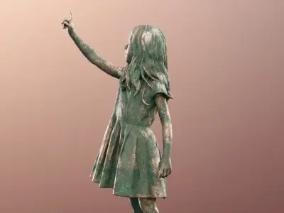 Leonie 12337-02 - Girl Pointing Statue Low-poly 3D model