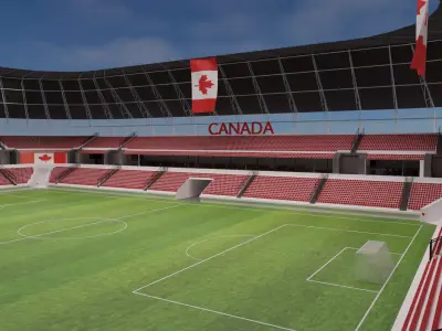 Canada Football Stadium and Interiors Low-poly 3D model