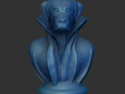 Labrador with Collar Cape on Pedestal 3D print model