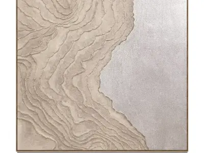 Plaster two square photo frames 34 Low-poly 3D model