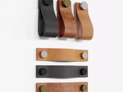 Leather Drawer Pull knob 3D model