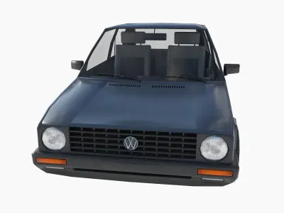 VW Volkswagen golf 2 Low-poly 3D model
