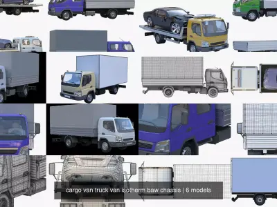cargo van truck van isotherm baw chassis 3D Model Pack