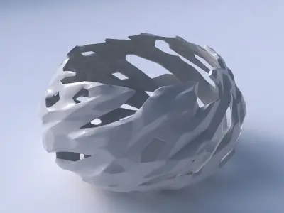 Bowl squeezed twisted with faceted cuts and bulges  3D print model